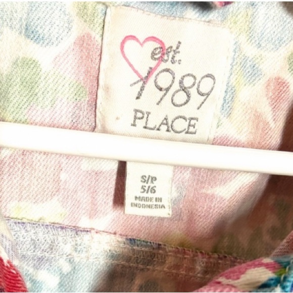 CHILDREN’S PLACE Floral Jean Jacket Button Front Girl’s Sz S 5/6 - Picture 7 of 7